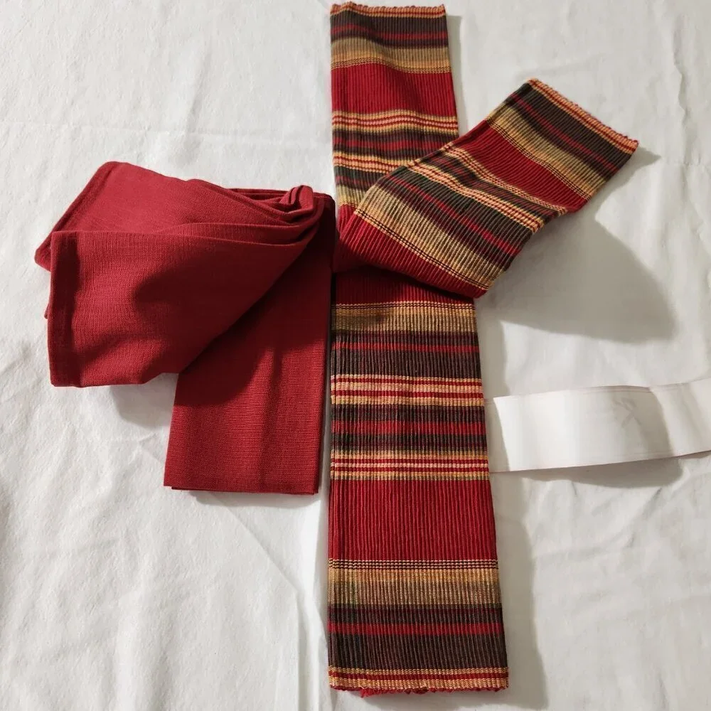 Kerala Kreations Multi-Color Burgundy 100% Cotton Placemats & Napkin Set Modern